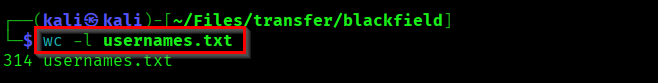 Usernames collected