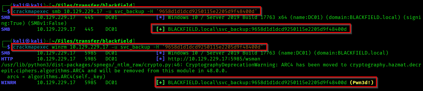 Accessibiltiy check using crackmapexec