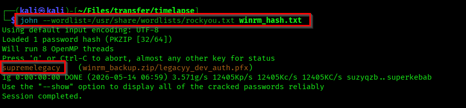 Cracking password hash