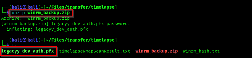 Unzipping the file