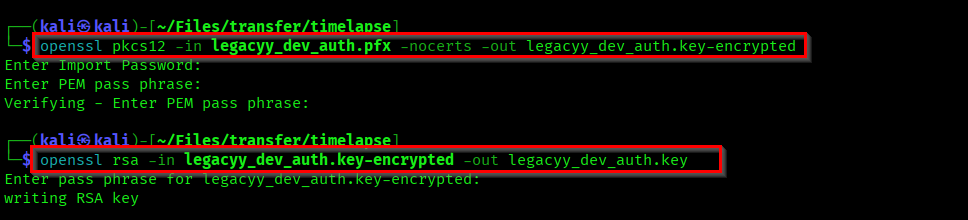 Generating private key