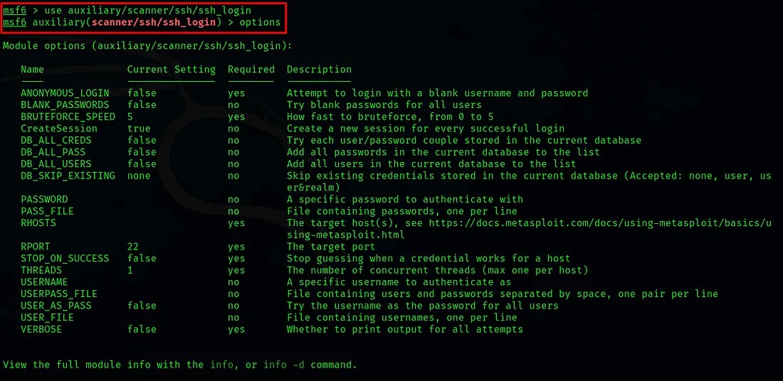 Auxiliary Module - ssh_login