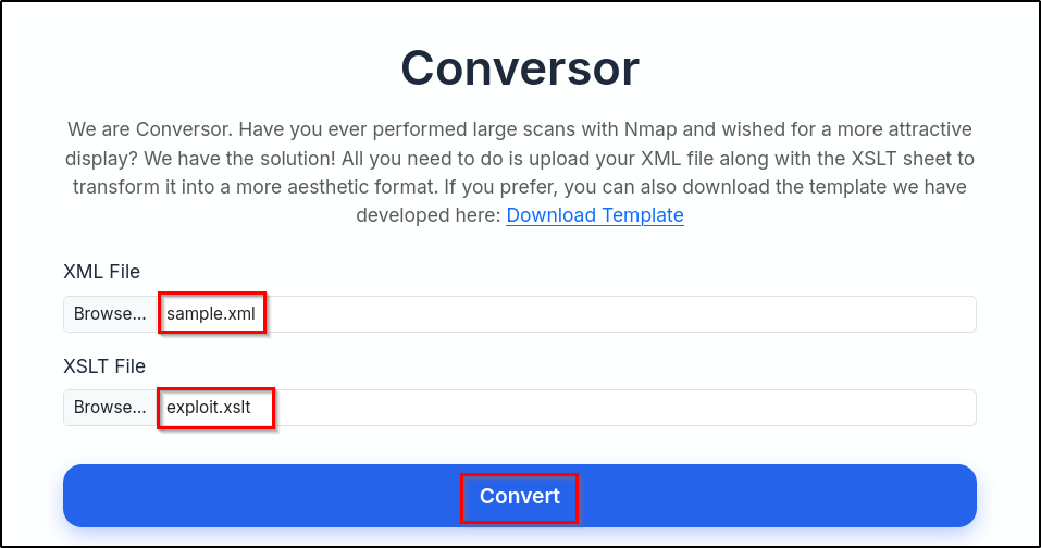 Upload and convert