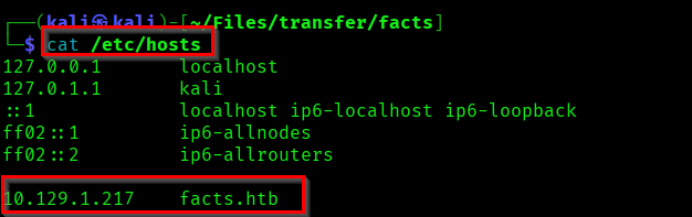 Host Added in /etc/hosts