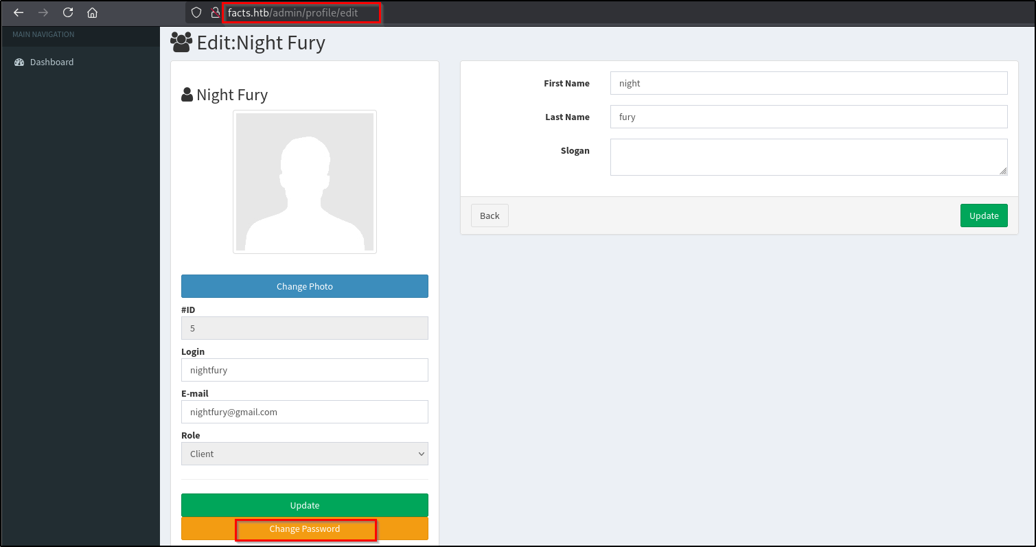 Profile Edit Section