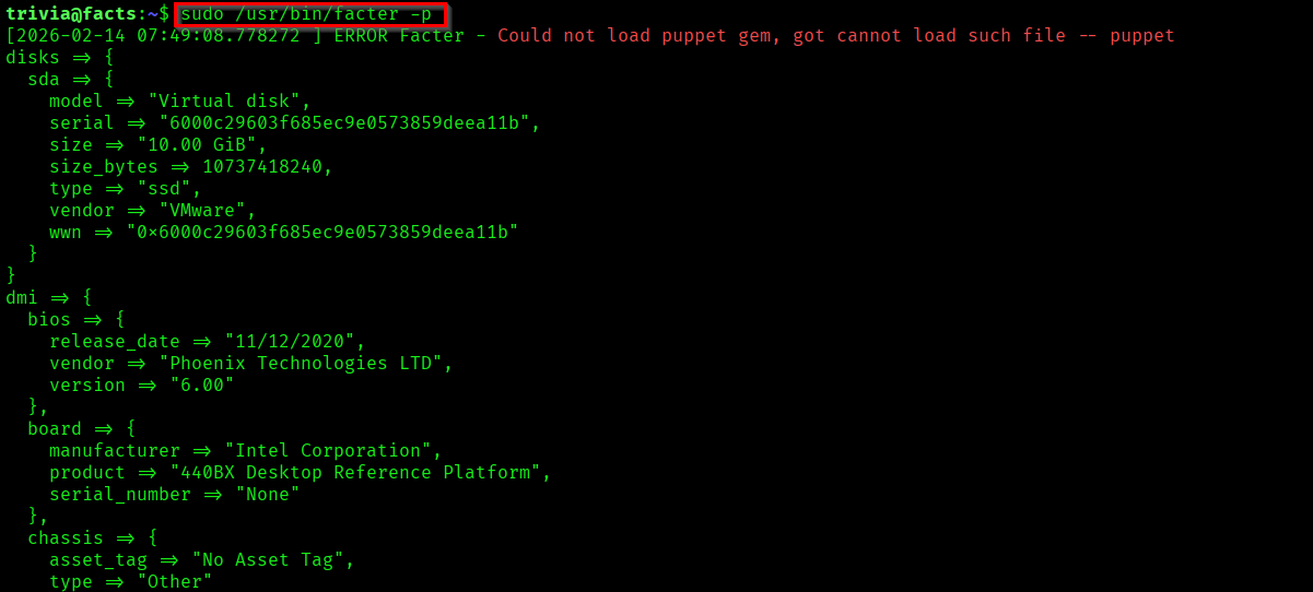 facter command checking