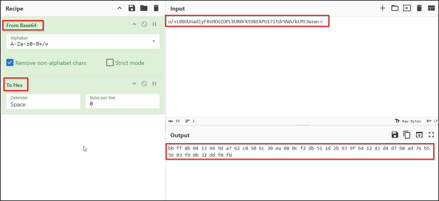 Hash to bytes