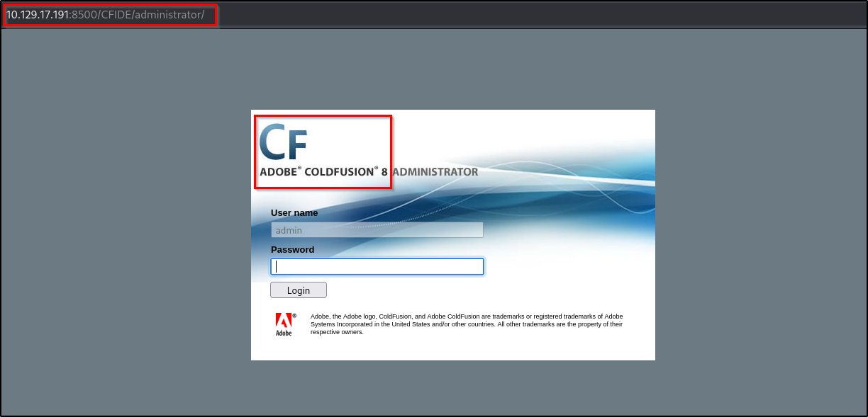 ColdFusion Login Page