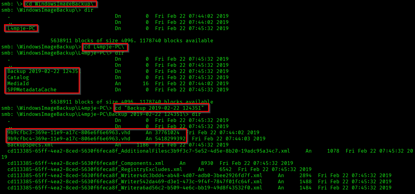 There is two virtual backup files