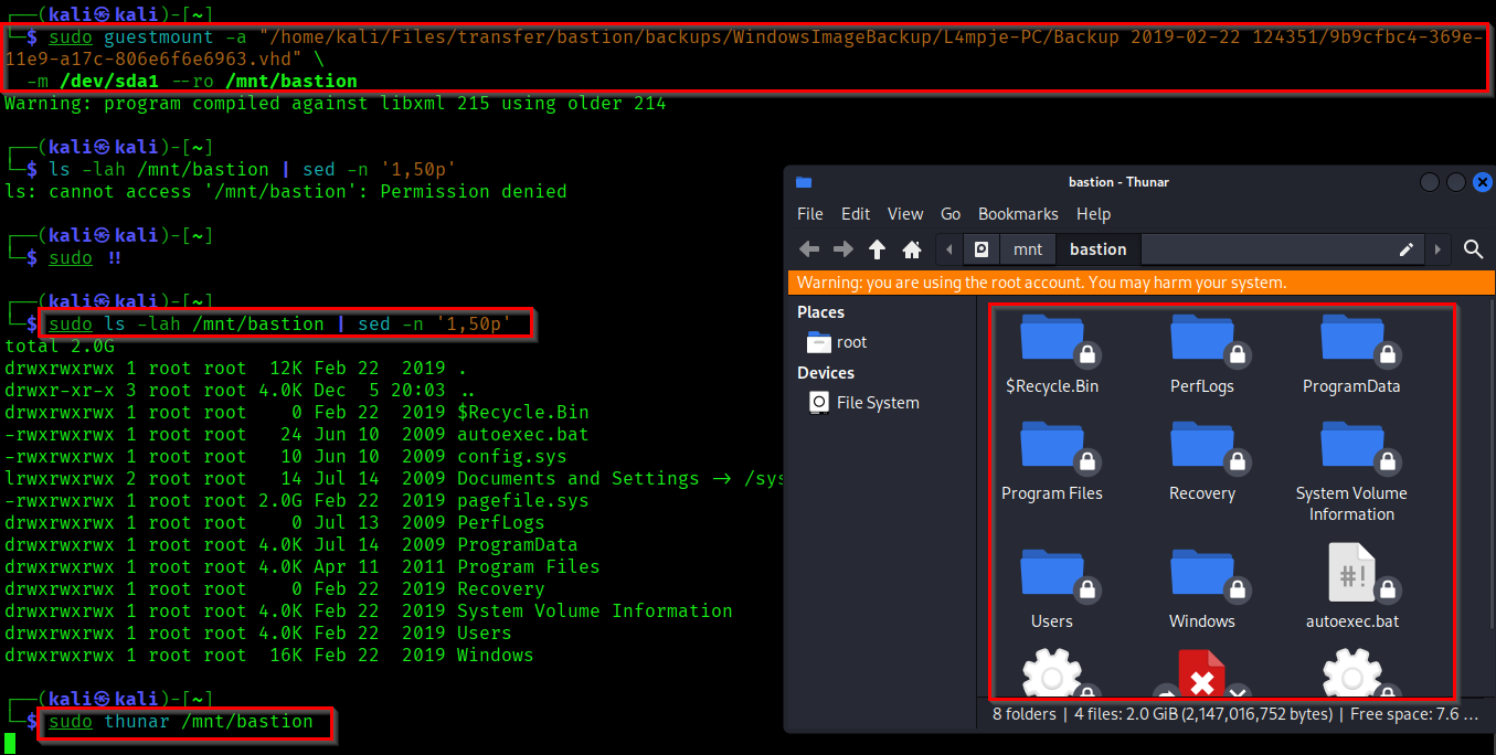 Accessing the target's files