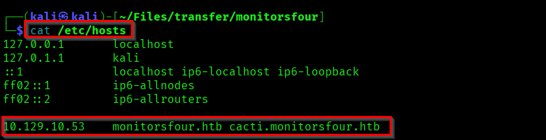cacti in /etc/hosts