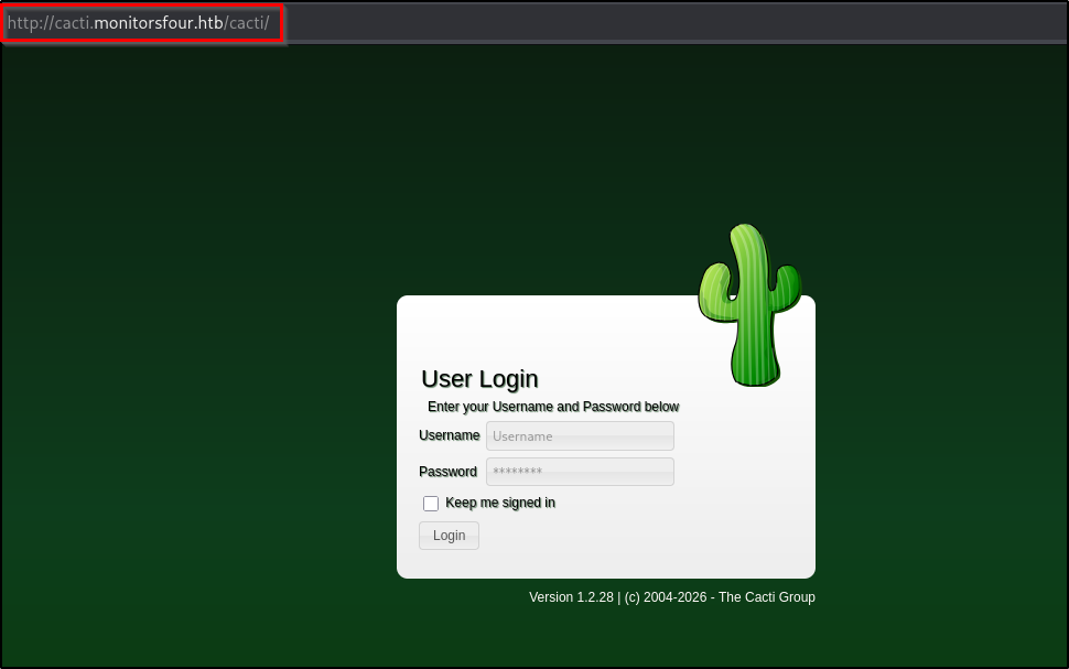 cacti Webpage