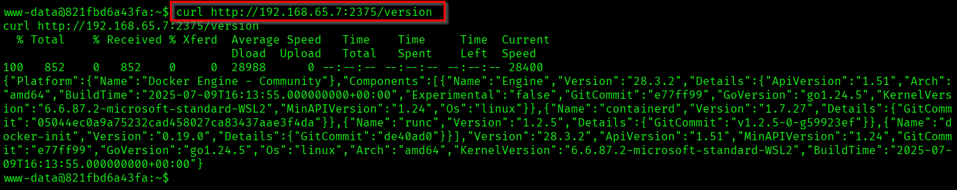 Docker API Confirmed