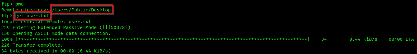 User Desktop from FTP