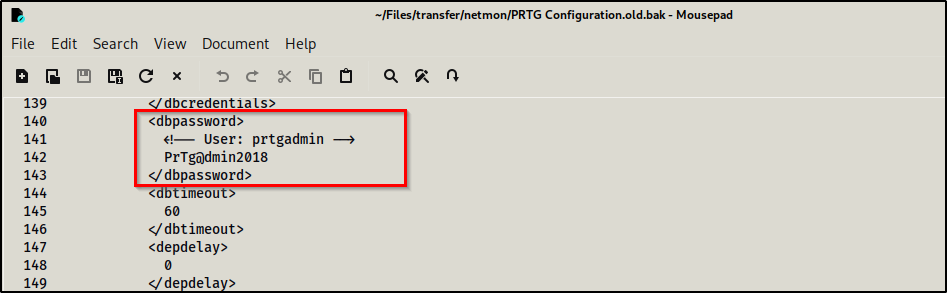 Username and password