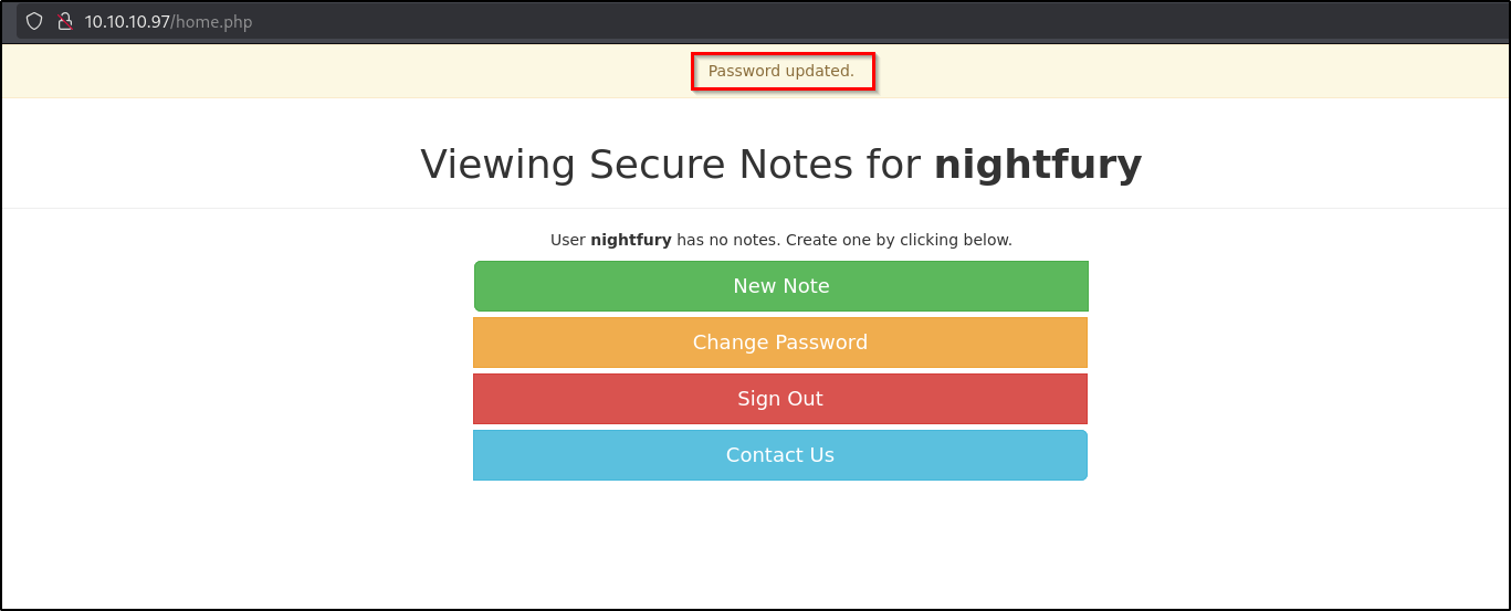 Password Changed Successfully