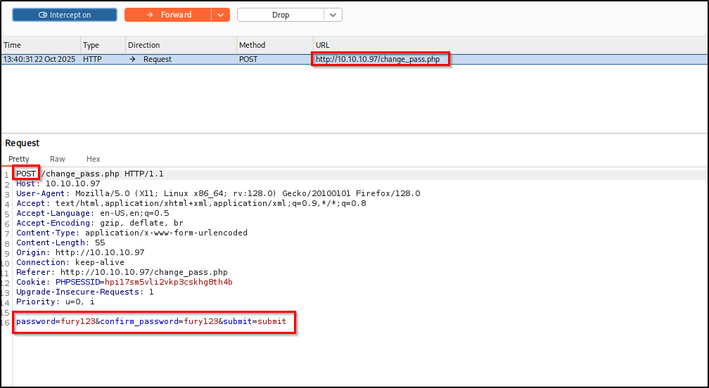 Password Change - POST Request