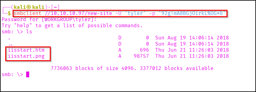 Share access using smbclient