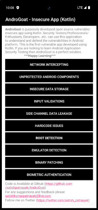 AndroGoat Application