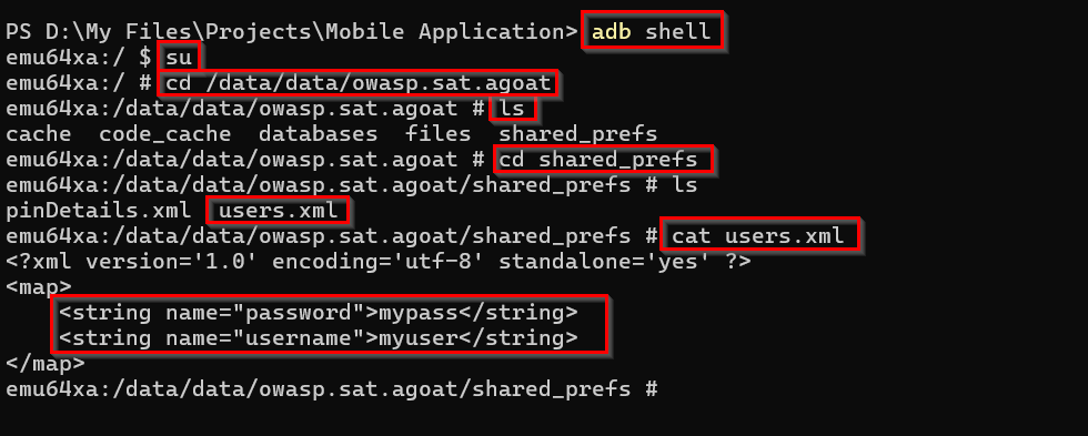 Users.xml file with credentials found.