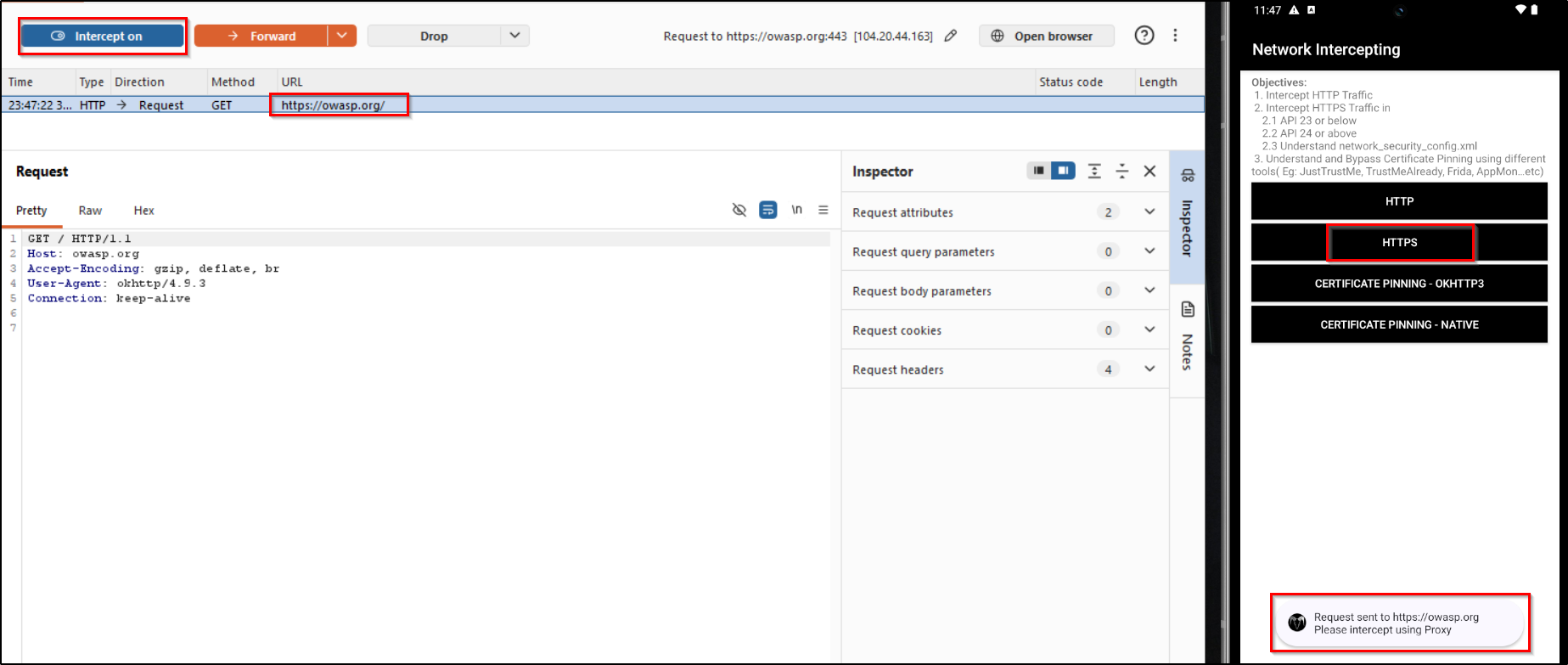 HTTPS Traffic Intercepted