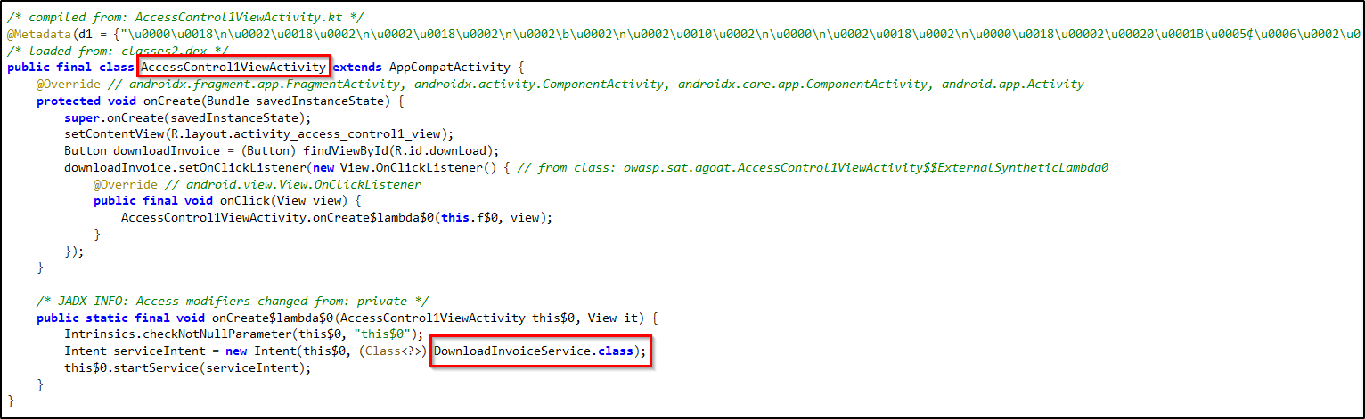 AccessControl1ViewActivity Code