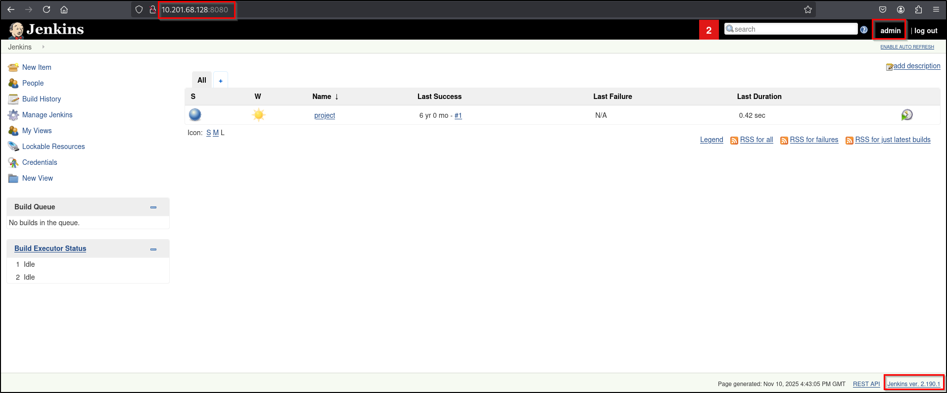 Jenkins Dashboard