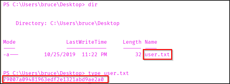 Found the user flag!