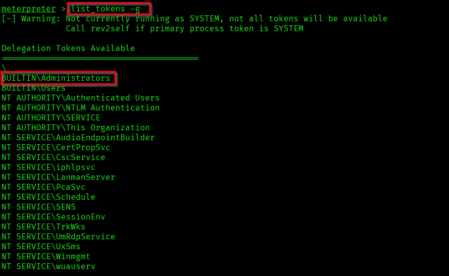 Listing available tokens