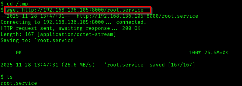 Fetching service file