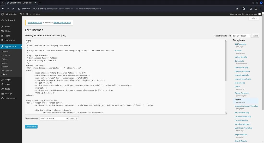 Appearance tab in wordpress