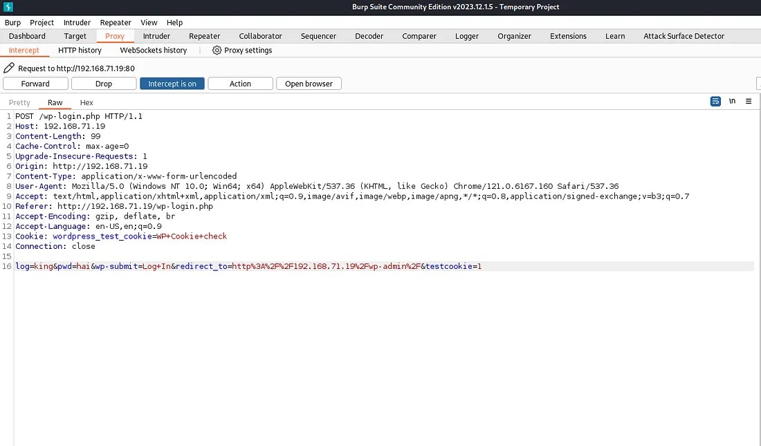 Captured Login Request
